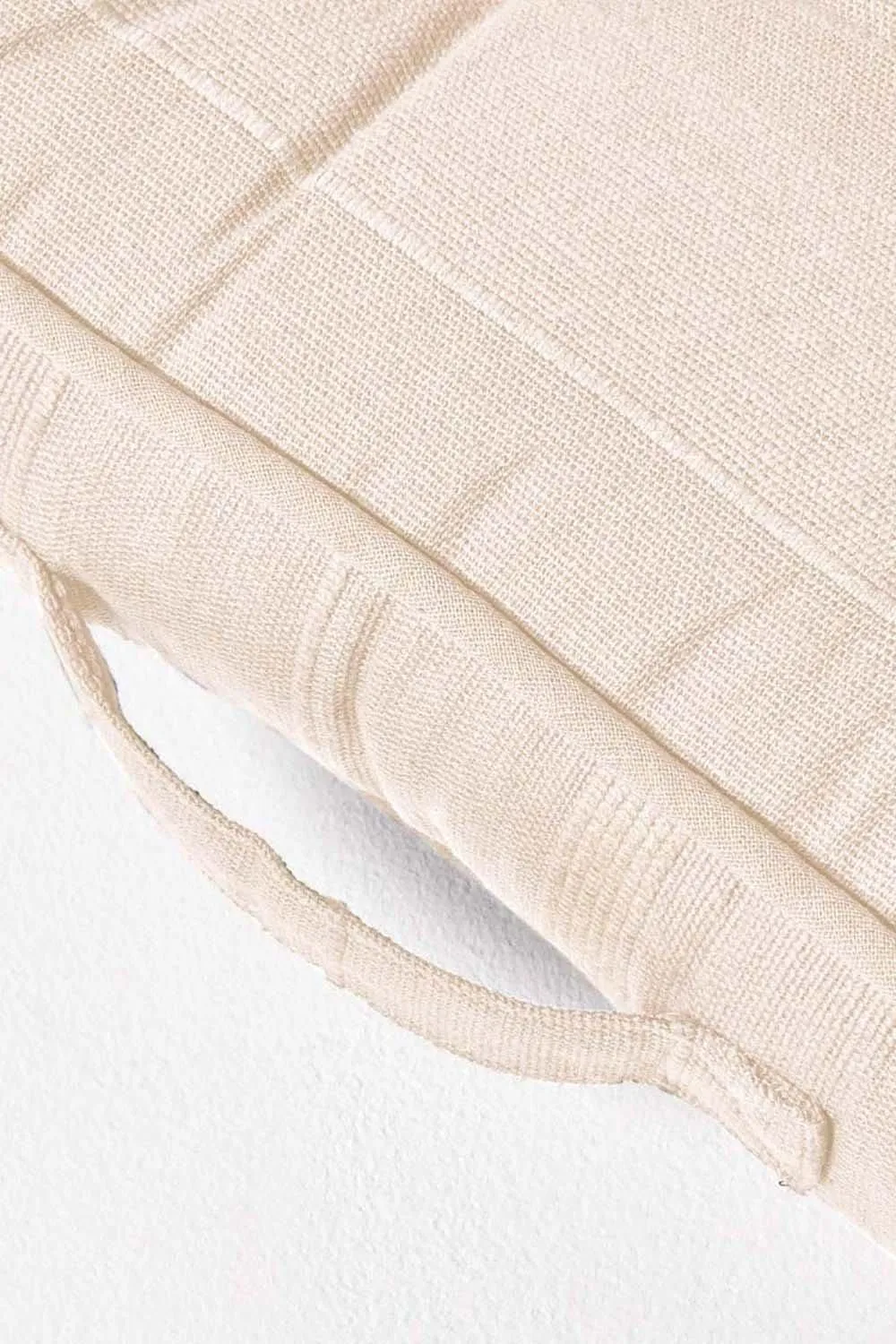 Homescapes Rajput Ribbed Cotton Floor Cushion in Natural 4