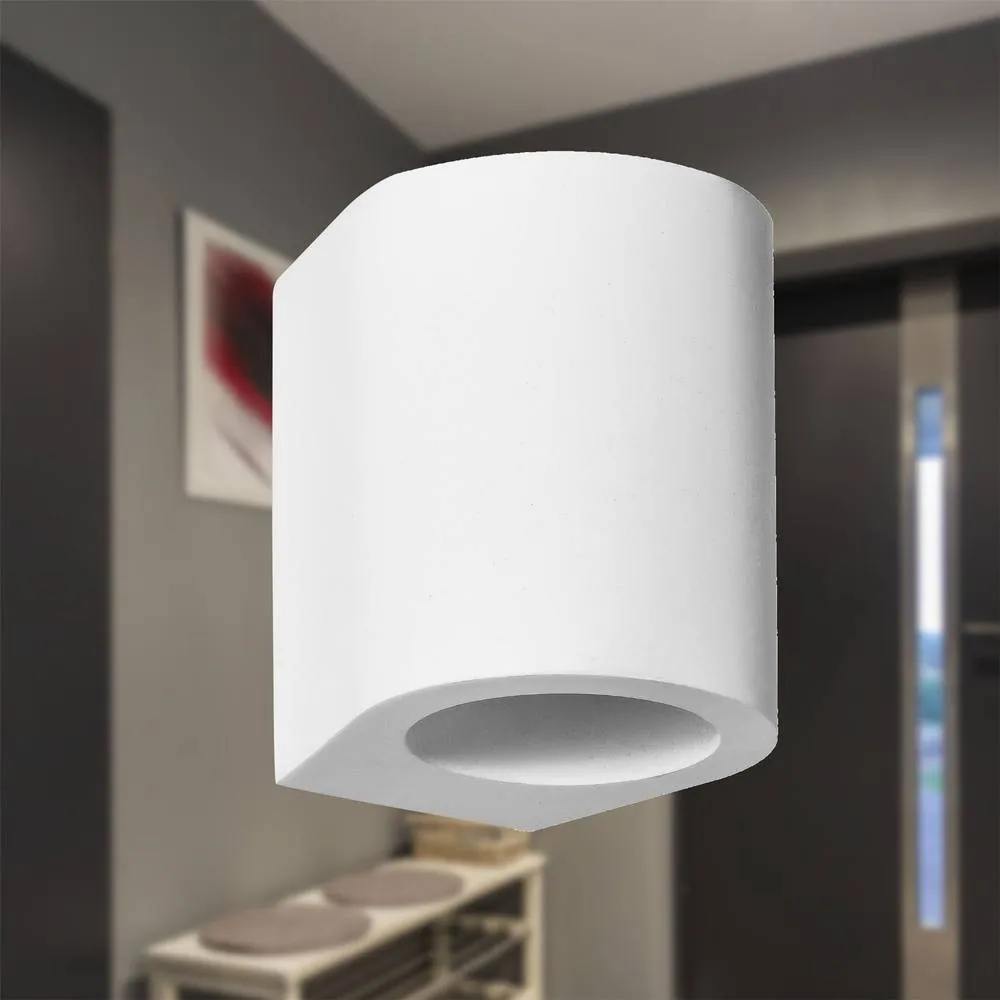 First Choice Lighting Set of 2 Mural - White Plaster G9 Wall Lights 4