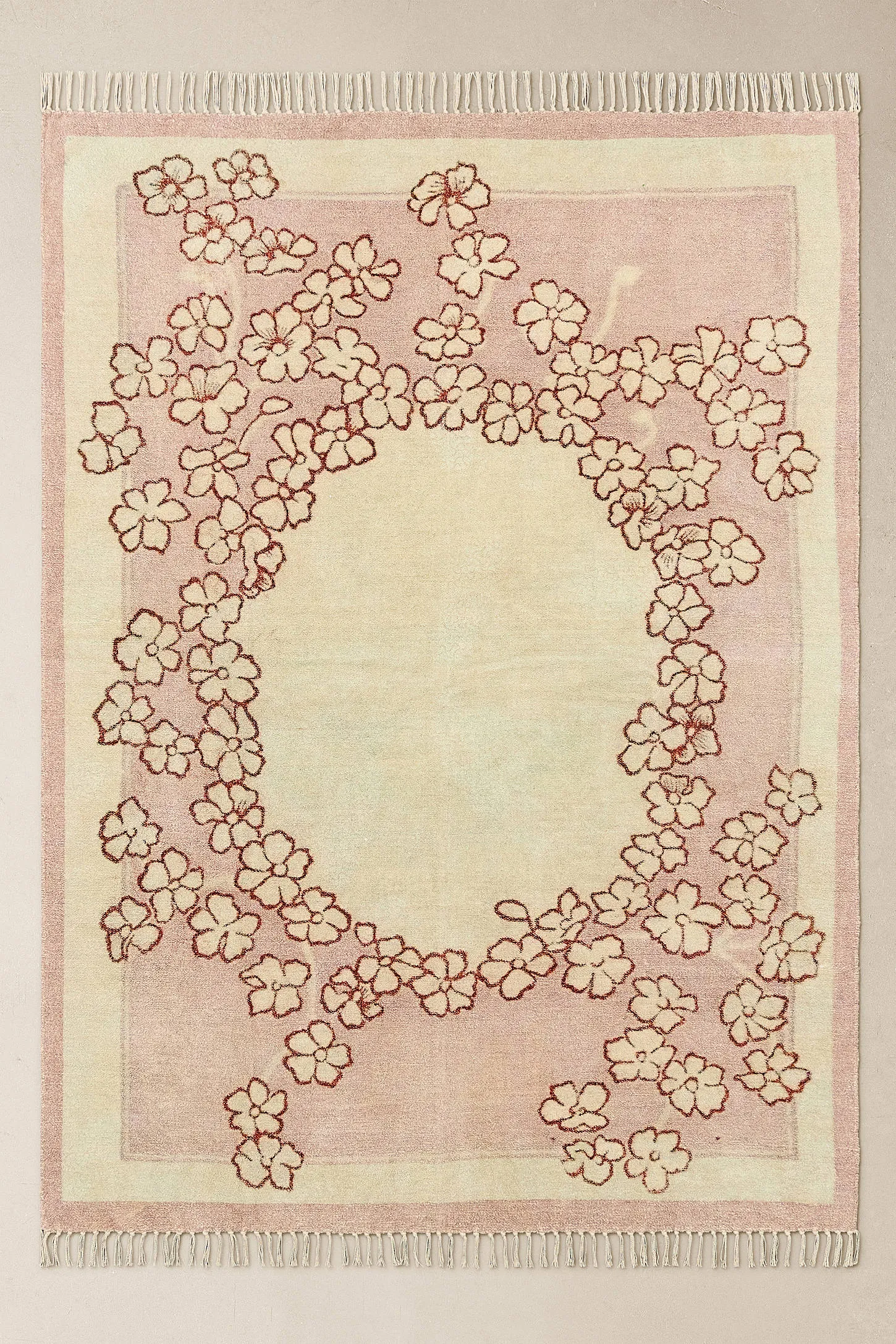 Vintage Floral 5x7ft / 150x210cm Rug - Pink