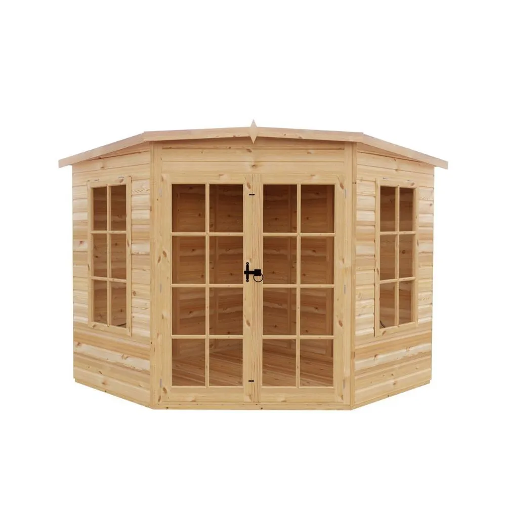 Shires Hampton Shiplap Summerhouse Garden Sun Room Approx 8 x 8 Feet in Brown