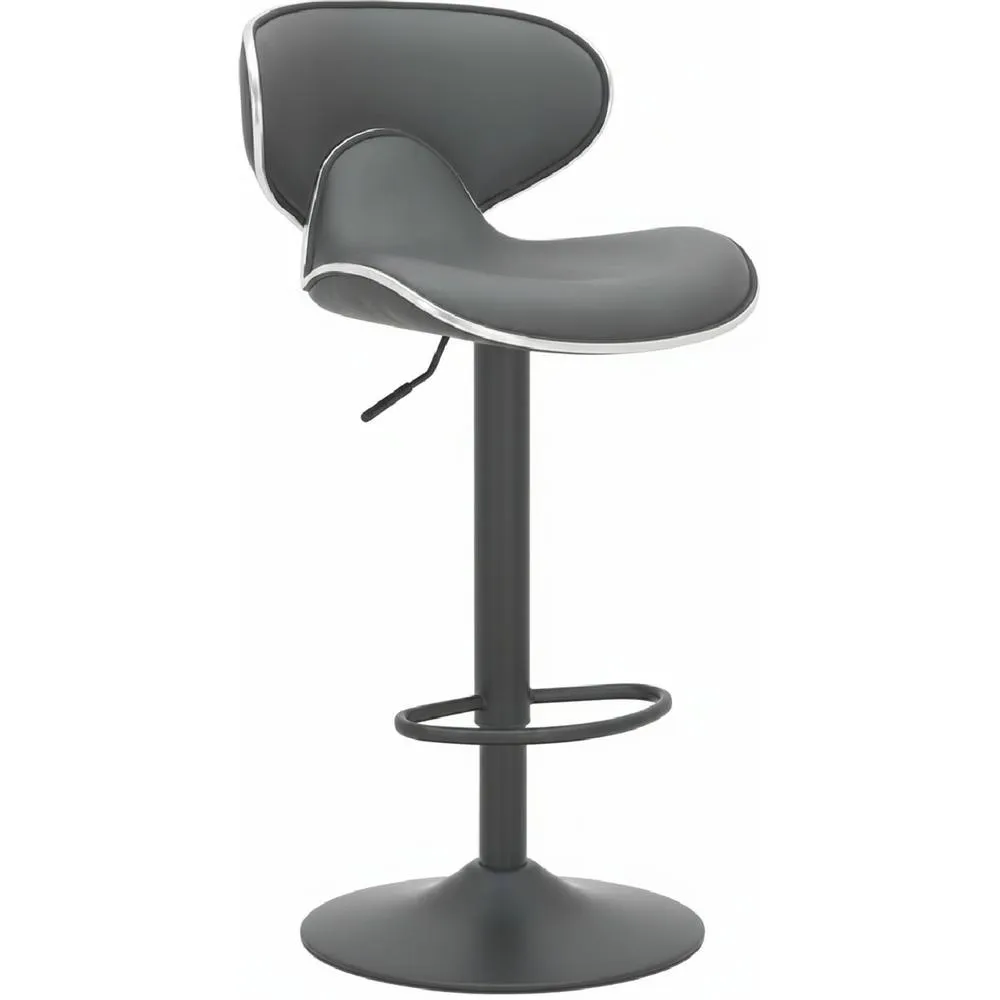 netfurniture Rasine Charcoal & Matt Black Bar Stool