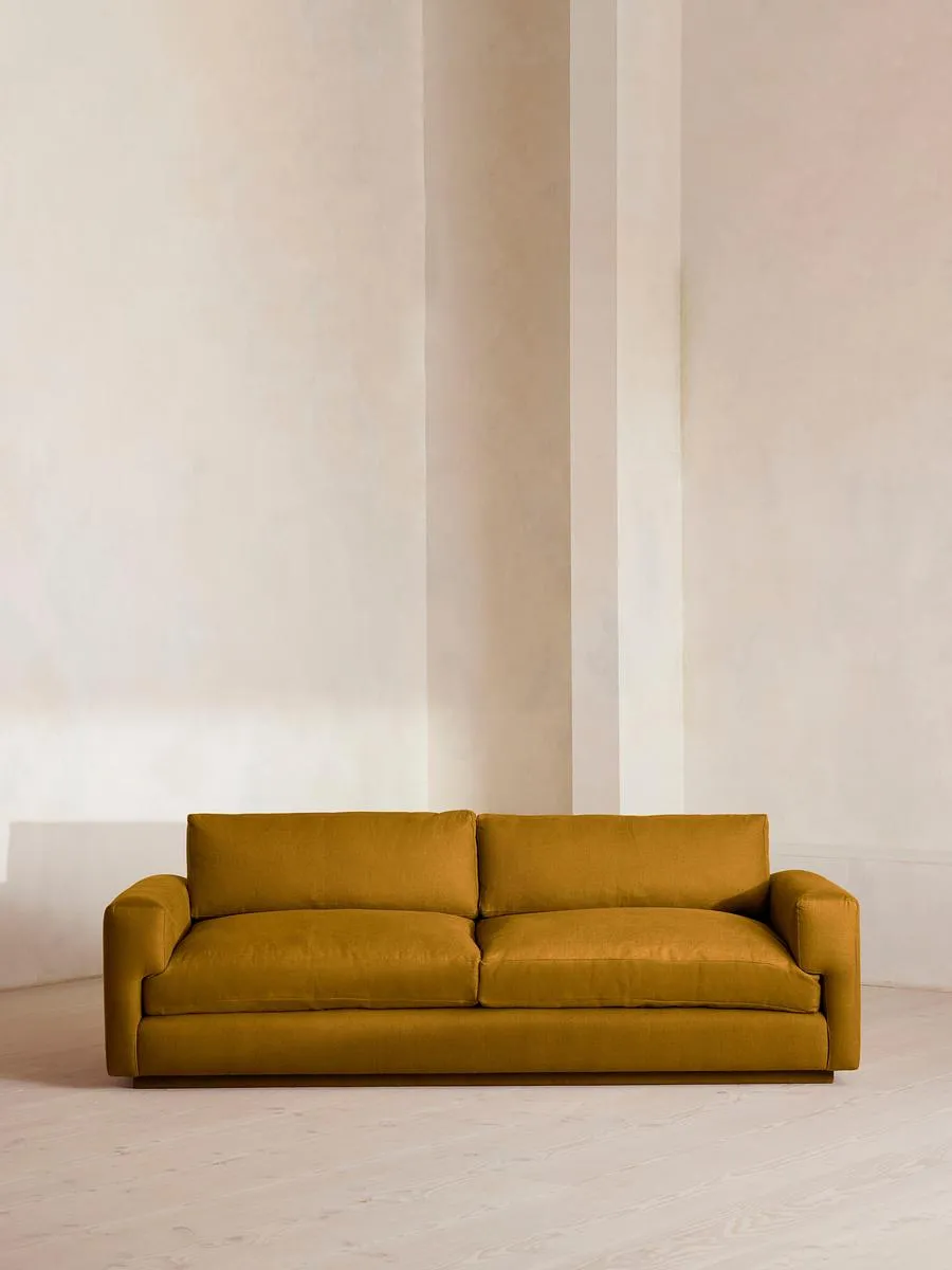 Mossley Three Seater Sofa, Linen, Turmeric