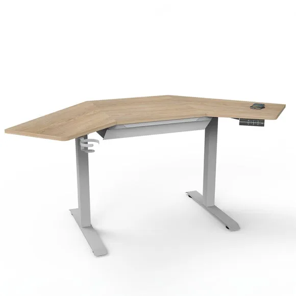 Gino Corner Height Adjustable Desk with Drawer 1