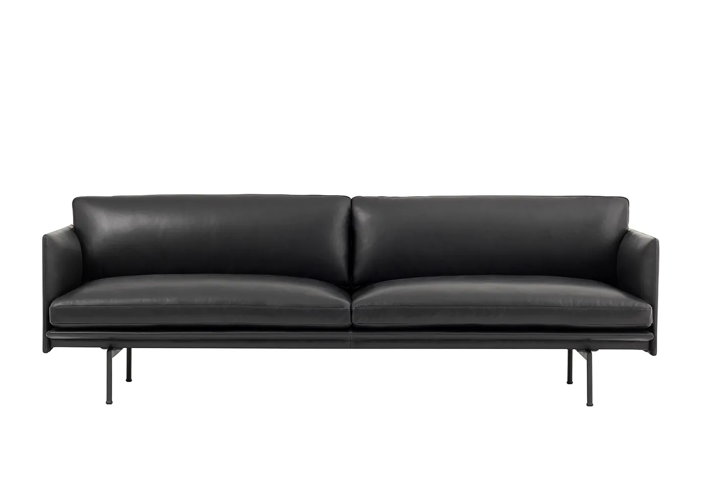 Muuto Outline 3 seater Refine Leather Black 1