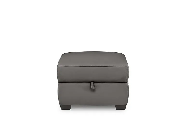 Brescia Leather Storage Footstool - BV Elephant