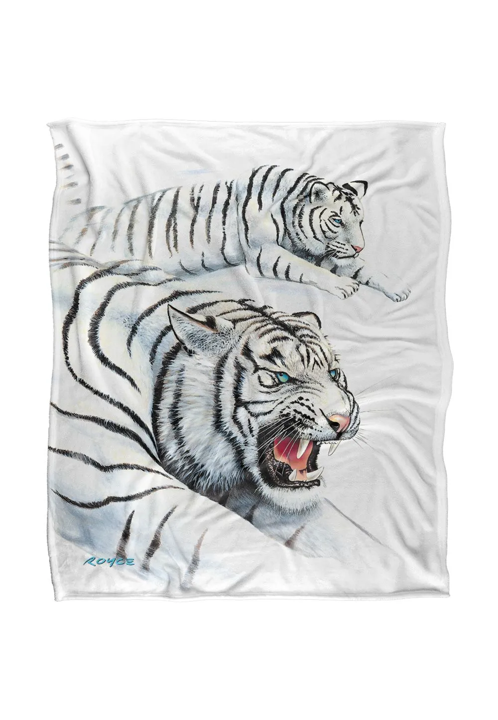 JQ Licensing Royce Mcclure White Tigers Silky Touch Super Soft Throw Blanket 152 X 127 cm