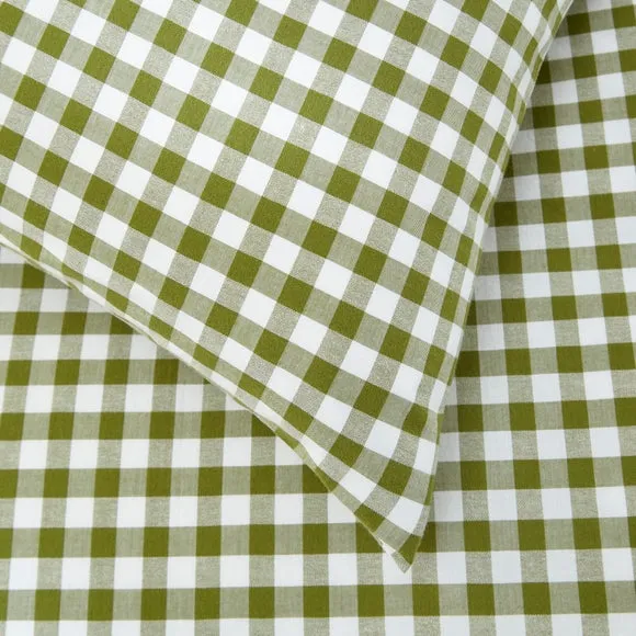 Portloe Woven Gingham 100% Cotton Duvet Cover & Pillowcase Set 6