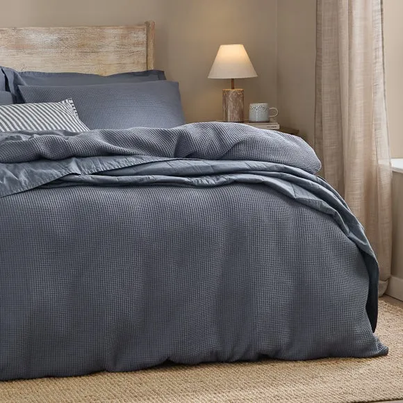Yard Hebden Waffle 100% Cotton Duvet Cover & Pillowcase Set 3