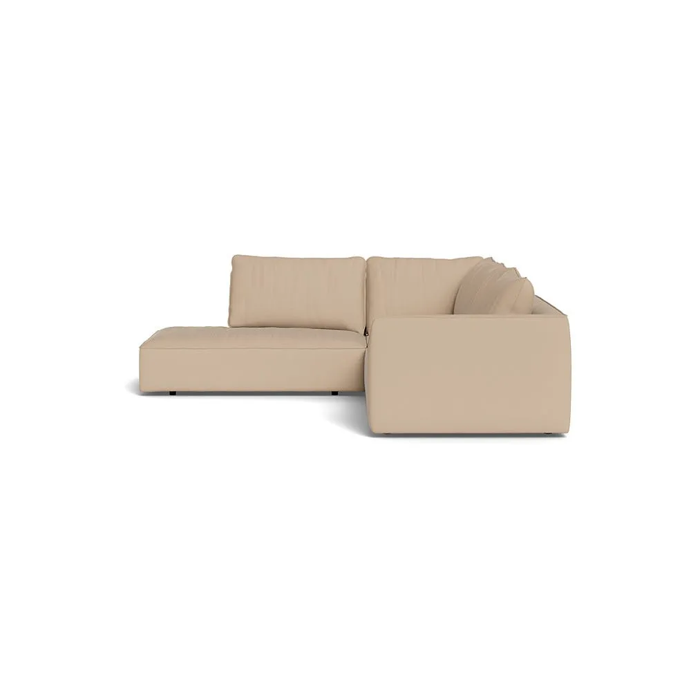 Heal's Morven Left Hand Facing Large Corner Sofa Capelo Linen-Cotton Bamboo Black Feet 1