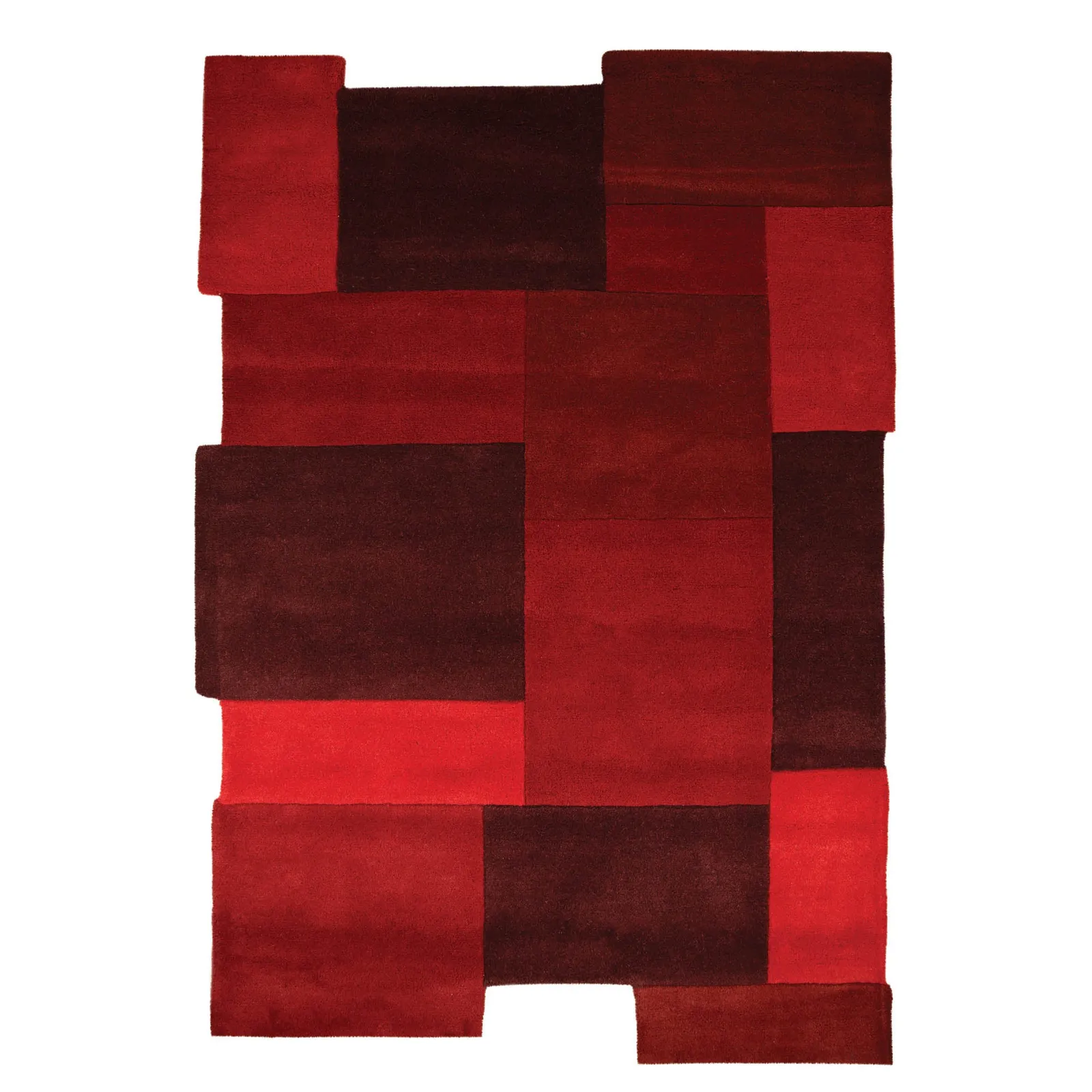 Abstract Collage Rug Red