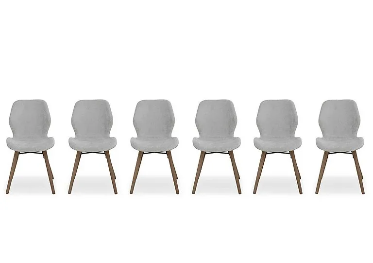 Stockholm Set of 6 Upholstered Dining Chairs - Dark Oak