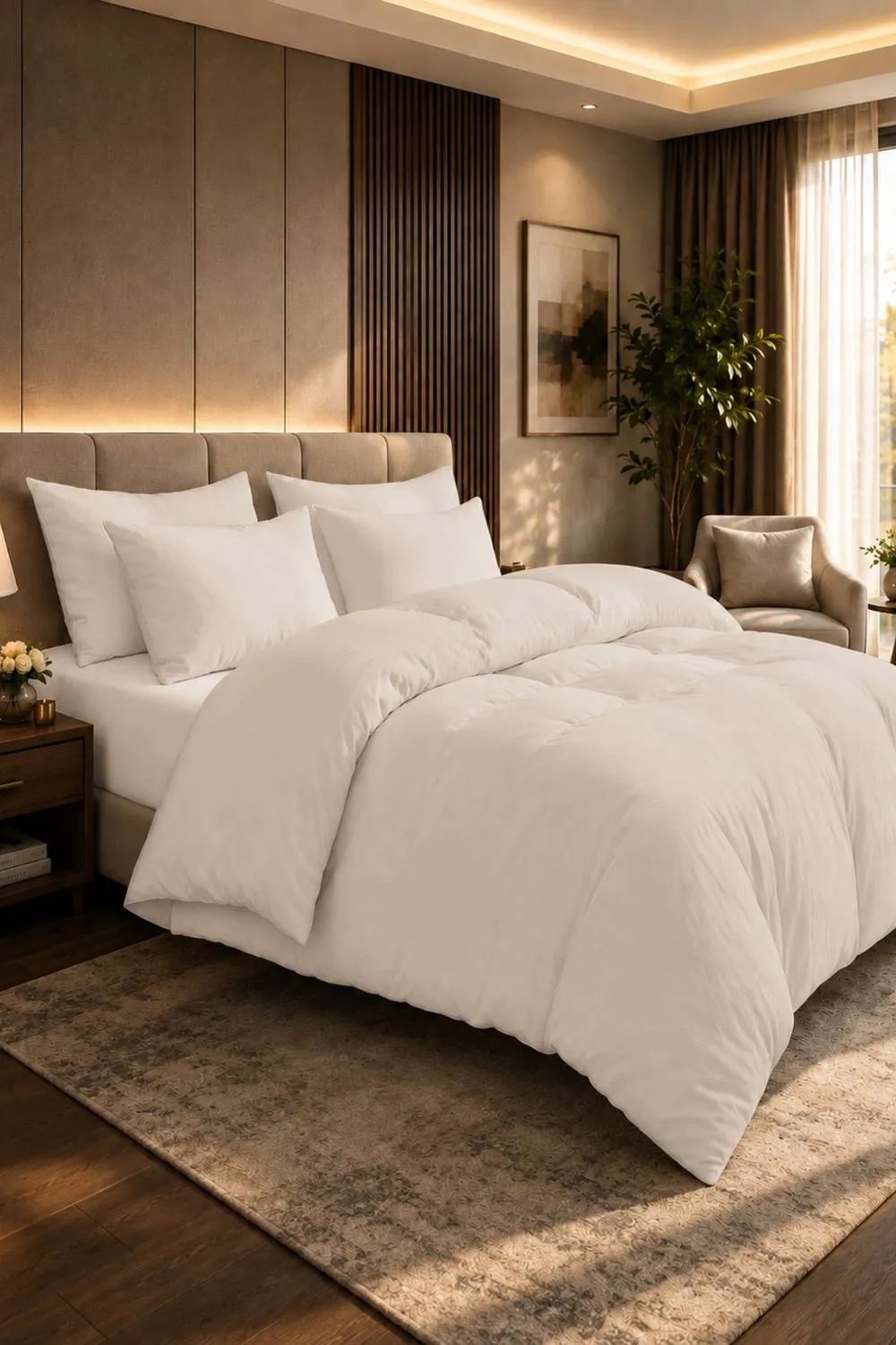 Grace 100% Egyptian Cotton Duvet Cover Set 400 TC with Zipper Closure in Taupe