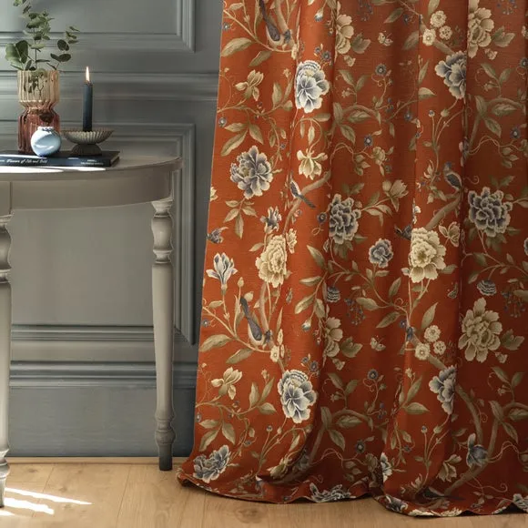 Sanderson Porcelain Garden Pencil Pleat Curtains 5