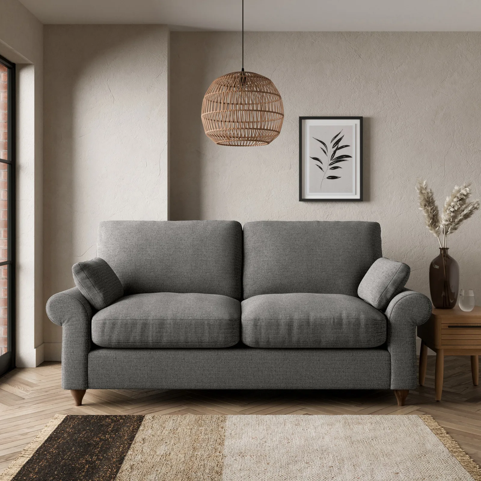 Salisbury Textured Weave 2 Seater Sofa Textured Weave Graphite