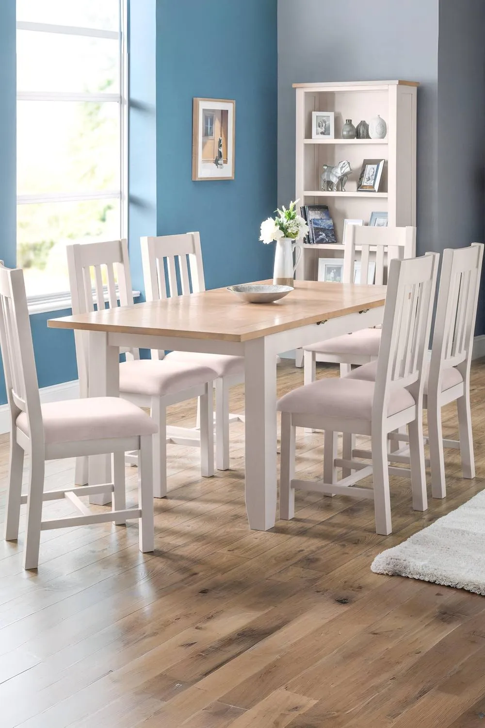 Julian Bowen Richmond Rectangular Extending 4-6 Seater Dining Table in Light Grey 5