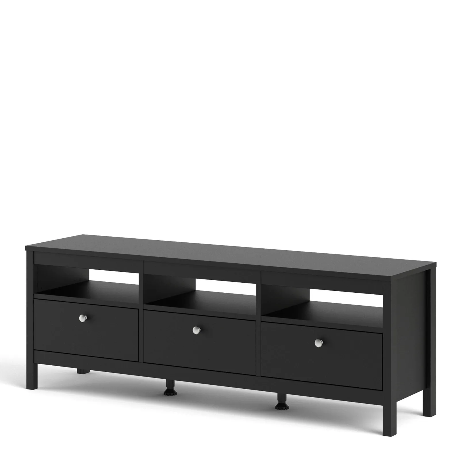 Furniture To Go Madrid TV Unit 3 Drawers in Black 3
