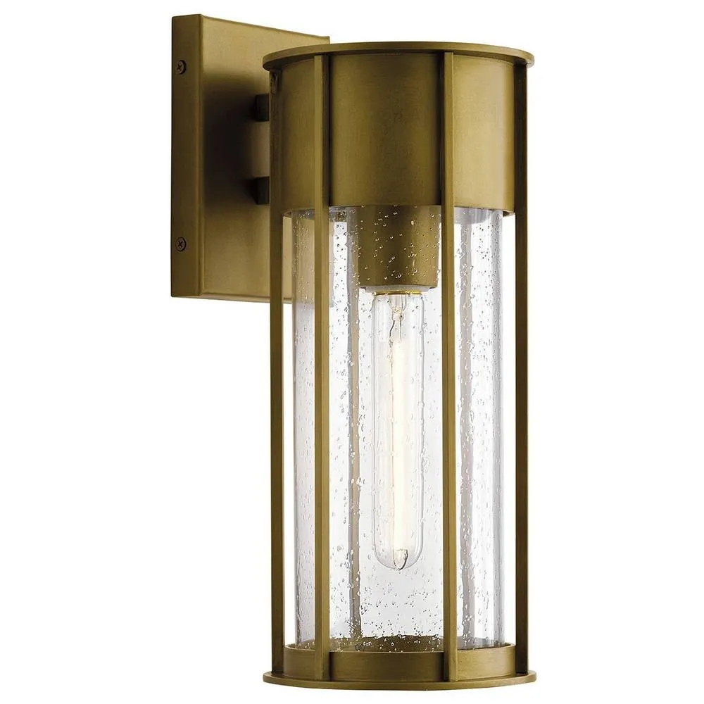 Netlighting Camillo 1 Light Medium Outdoor Wall Lantern Painted Natural Brass IP44 in Bronze