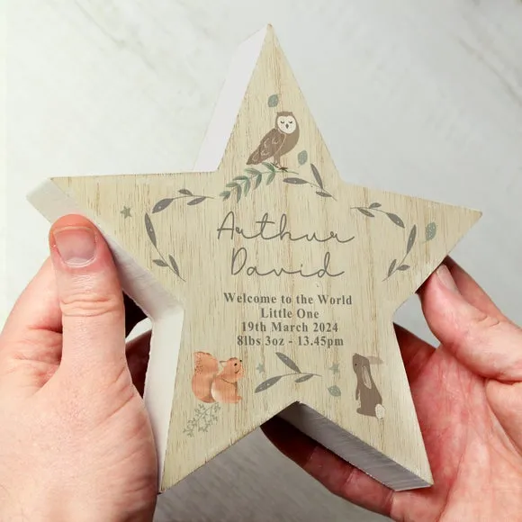 Personalised Woodland Animals Star Ornament 2