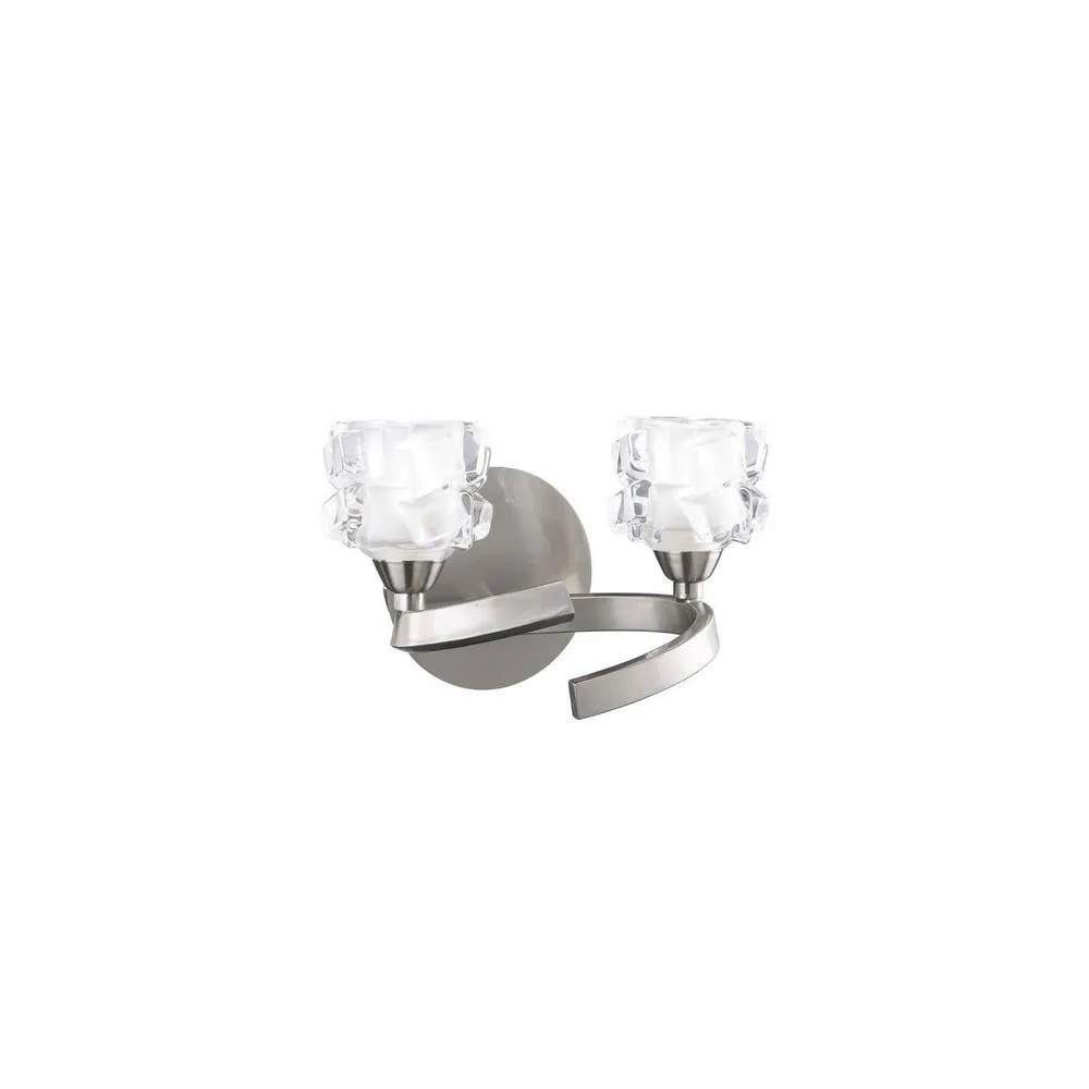 Netlighting Ice Wall Lamp Switched 2 Light G9 Satin Nickel in Grey