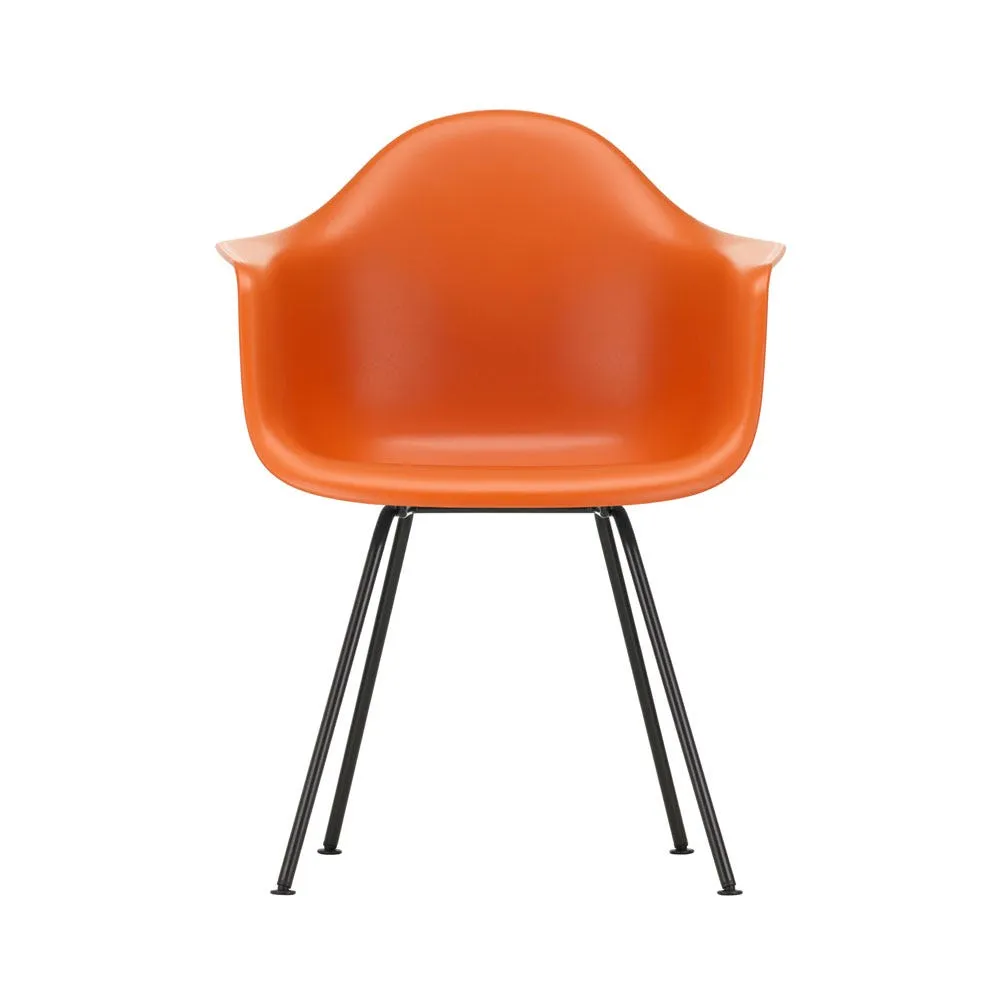 Vitra Eames DAX Armchair New Height Rusty Orange Basic Dark Powder Coated Base 3