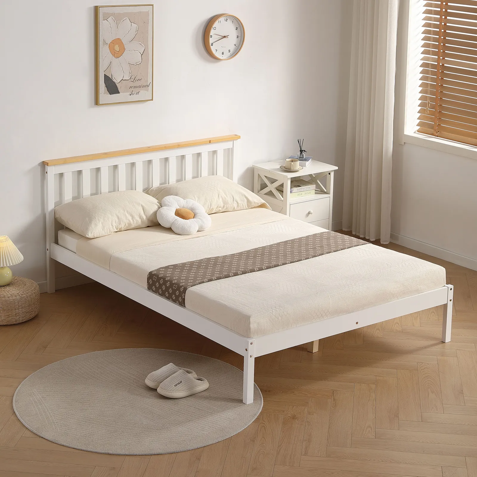 Comfy Living Ltd Low Footend Wooden Bed Frame in White 1