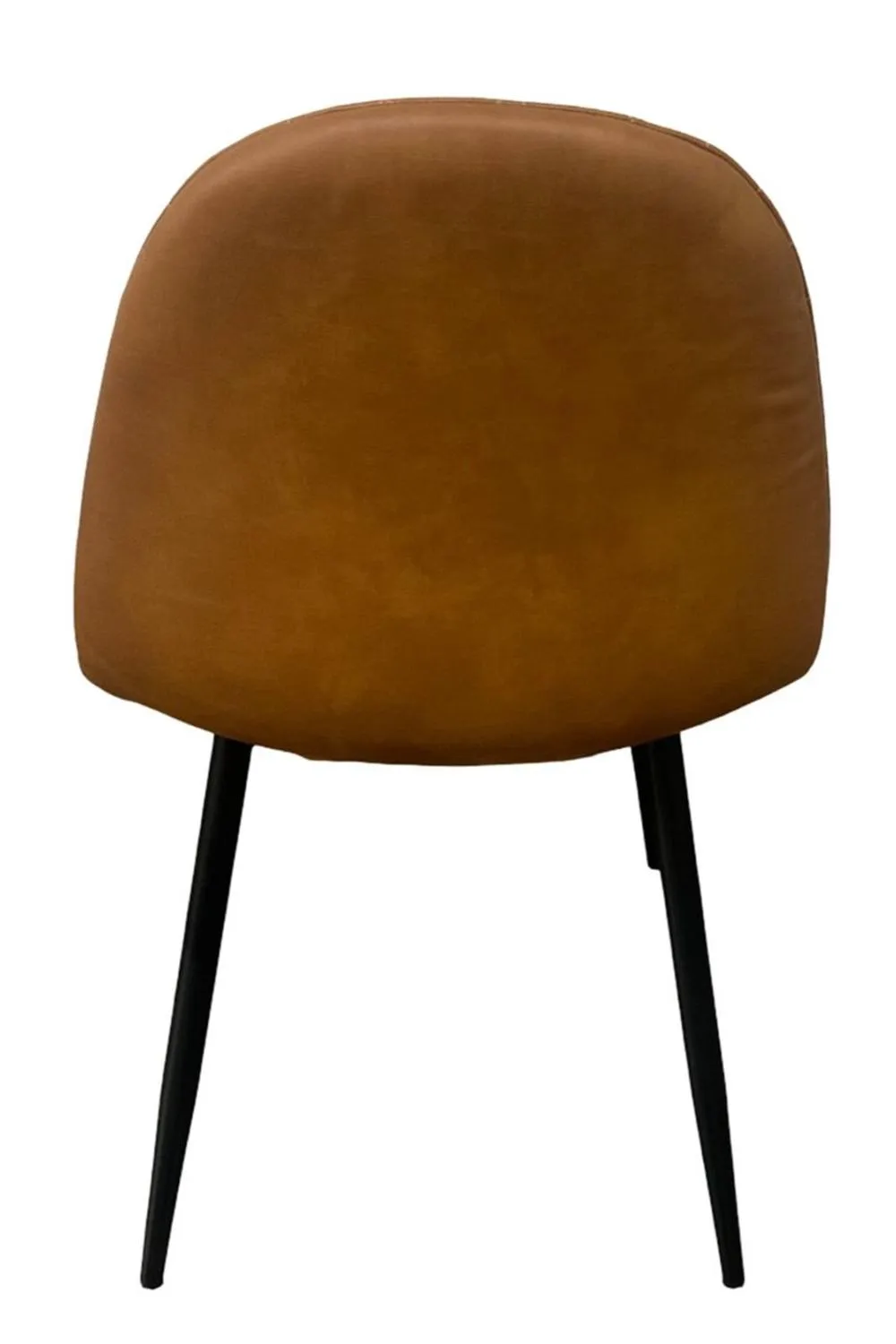 IH Design Corona Tan Faux Leather Dining Chairs Set of 4 with Black Steel Legs 6