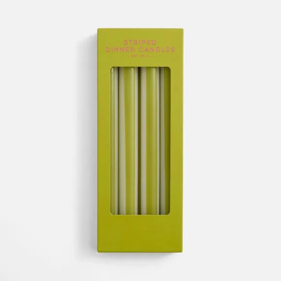 Set of 4 Stripe Taper Candles 3