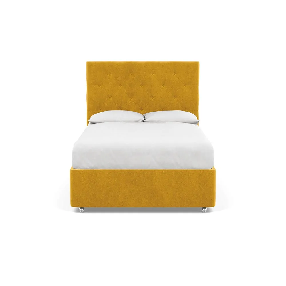 Heal's Balmoral Headboard (Lift Storage) Double Smart Luxe Velvet Canary 1