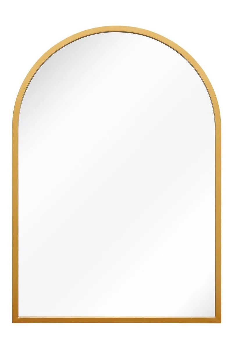 MirrorOutlet Gold Metal Framed Arched Wall Mirror 39" X 27" (100CM X 70CM) 3