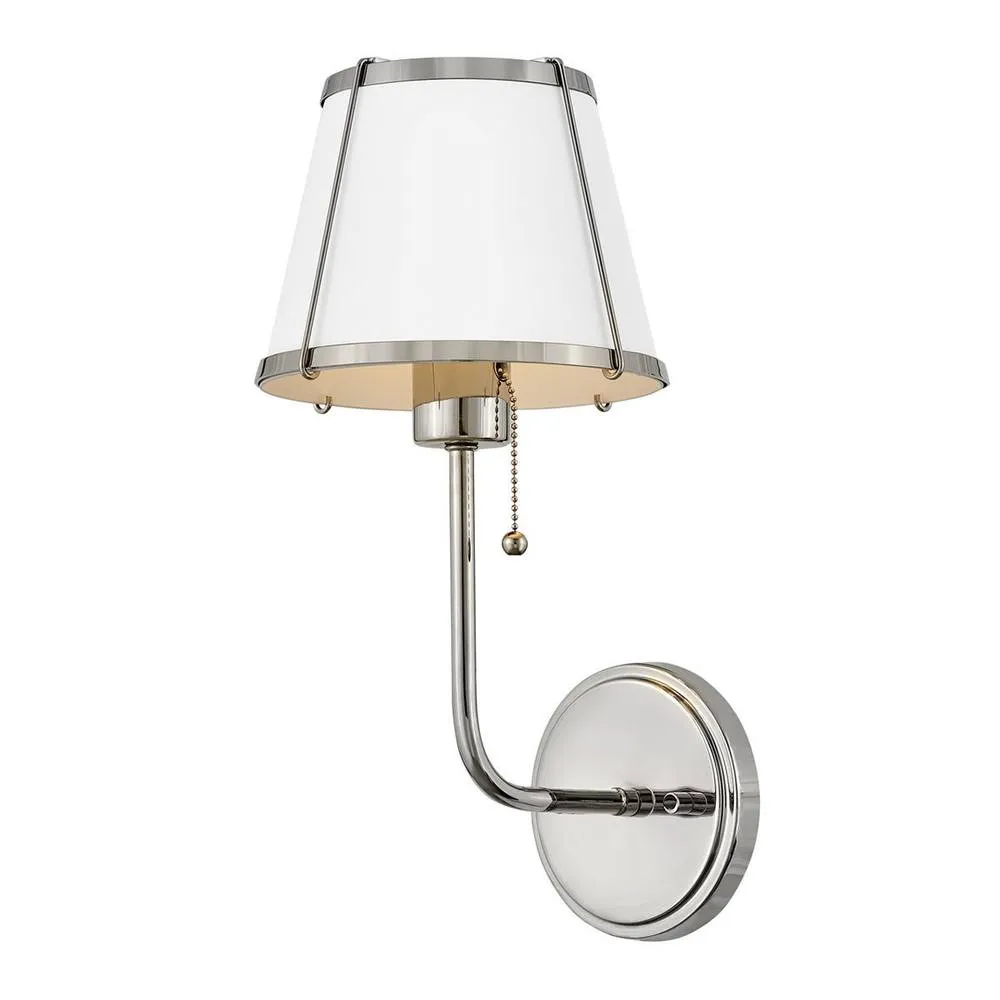 Netlighting Hinkley Clarke Wall Lamp Shade Nickel White Metal Shade 1x E27 in Grey 5