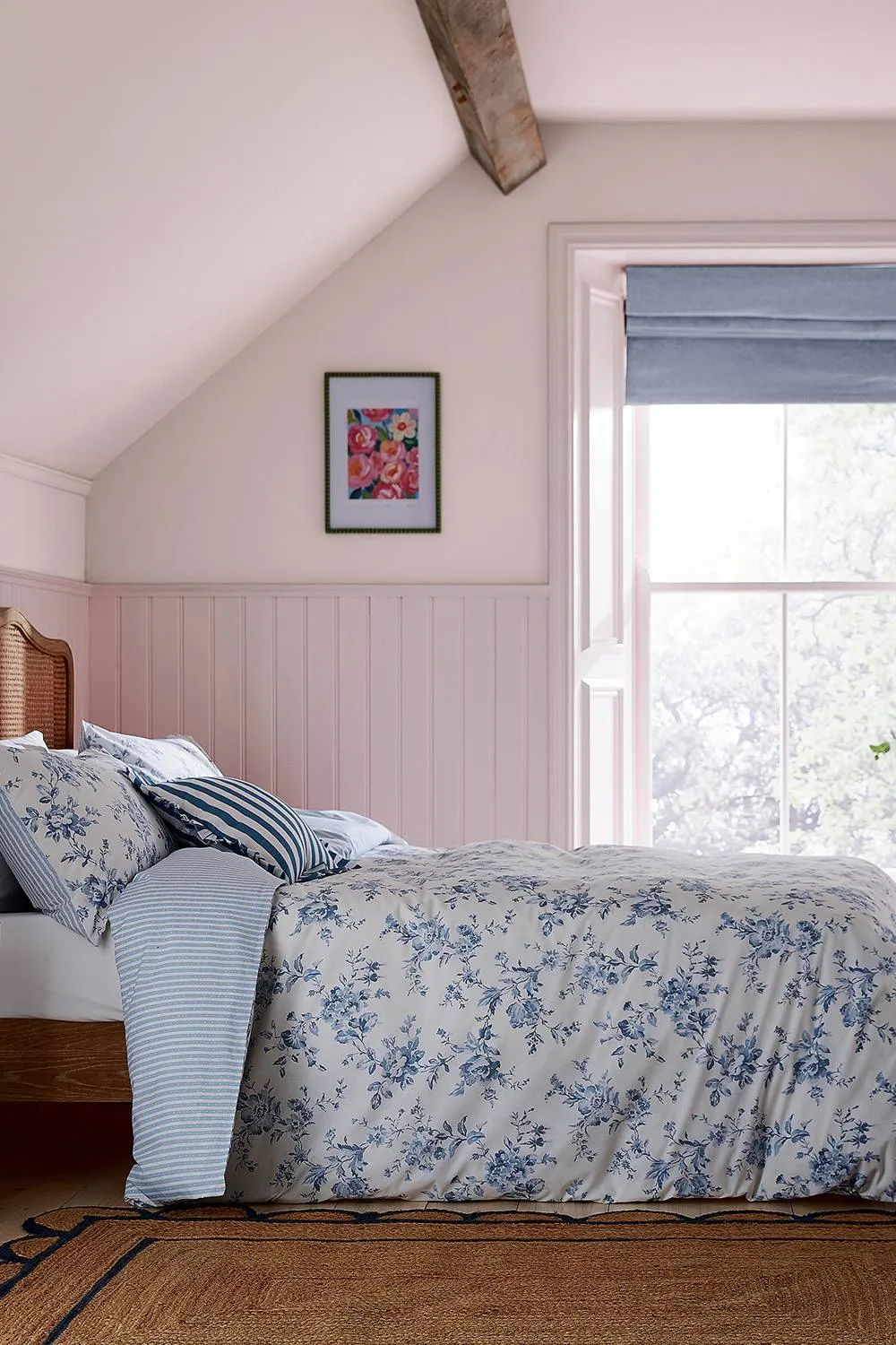 Helena Springfield 'Candy Stripe' Cotton Cushion in Blue 4