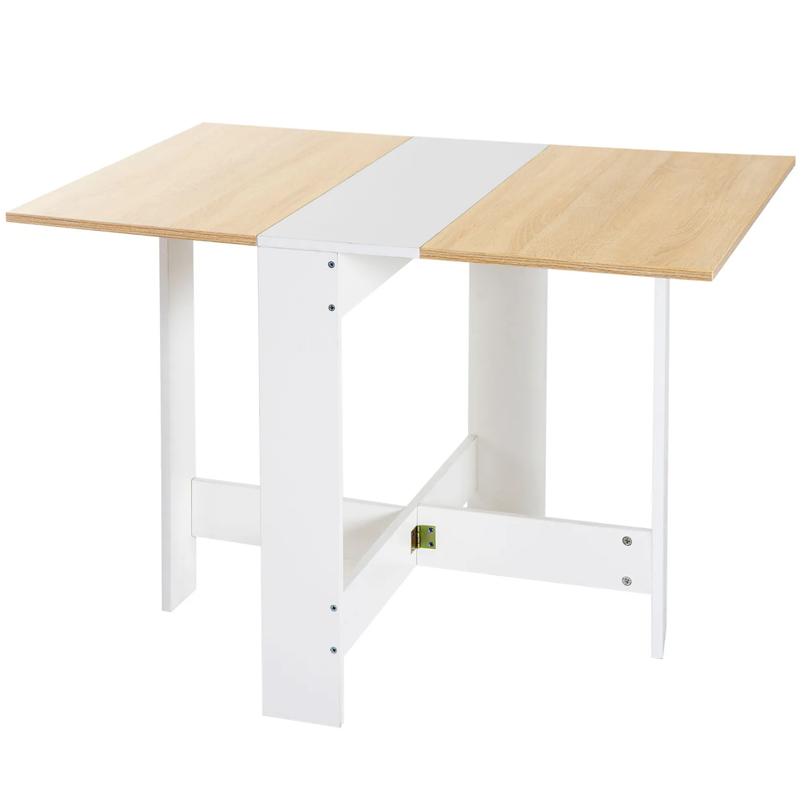 HOMCOM Wooden Folding Butterfly Drop Leaf Dining Table Desk Particle Board in Light Brown 2