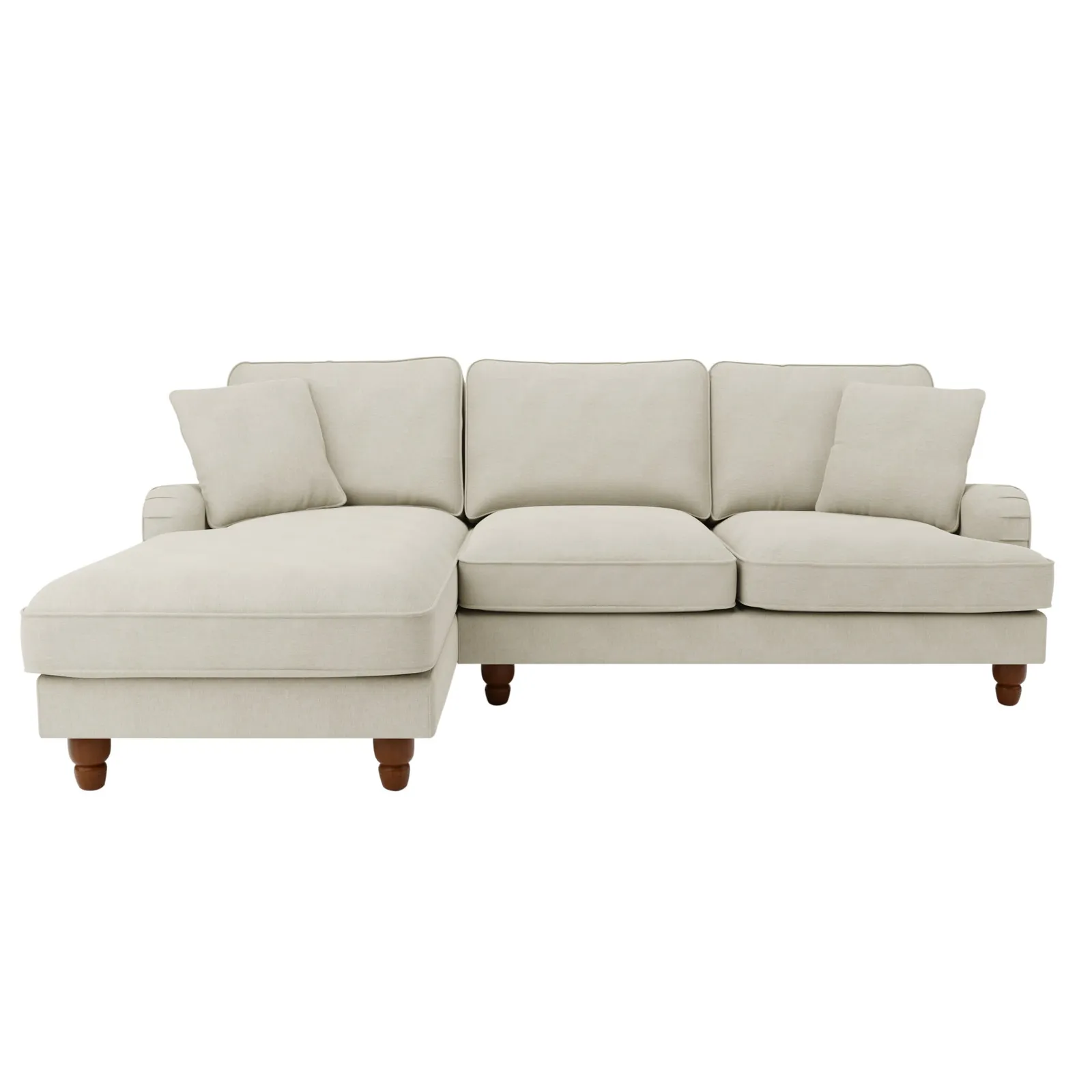 Beatrice Fabric Left Hand Corner Sofa Brown
