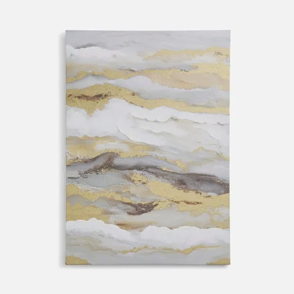 Strata Tonal Handpainted Waves Canvas 3