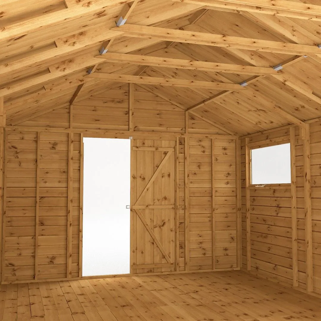 Mercia 16 x 10 Feet Premium Shiplap Apex Workshop - L487 x W322.7 x H252.4 cm in Brown 6