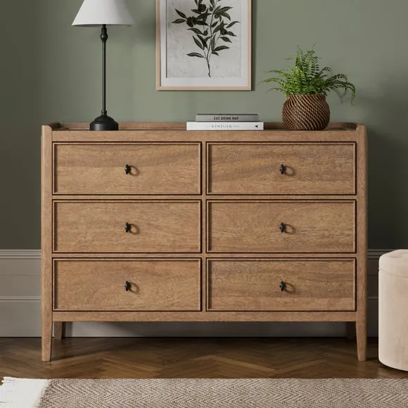 Portland 6 Drawer Chest, Mango Wood