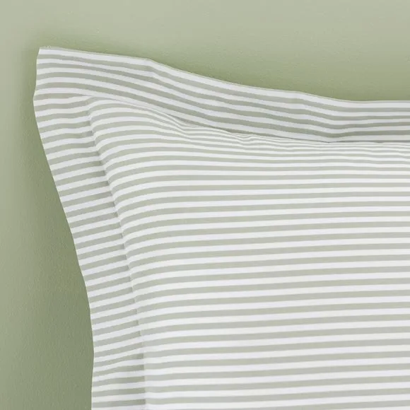 Khai Stripe Sage Oxford Pillowcase 2