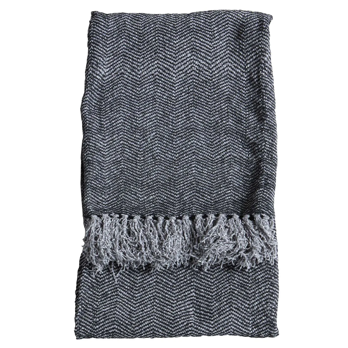 Soft Herringbone Throw, Grey
