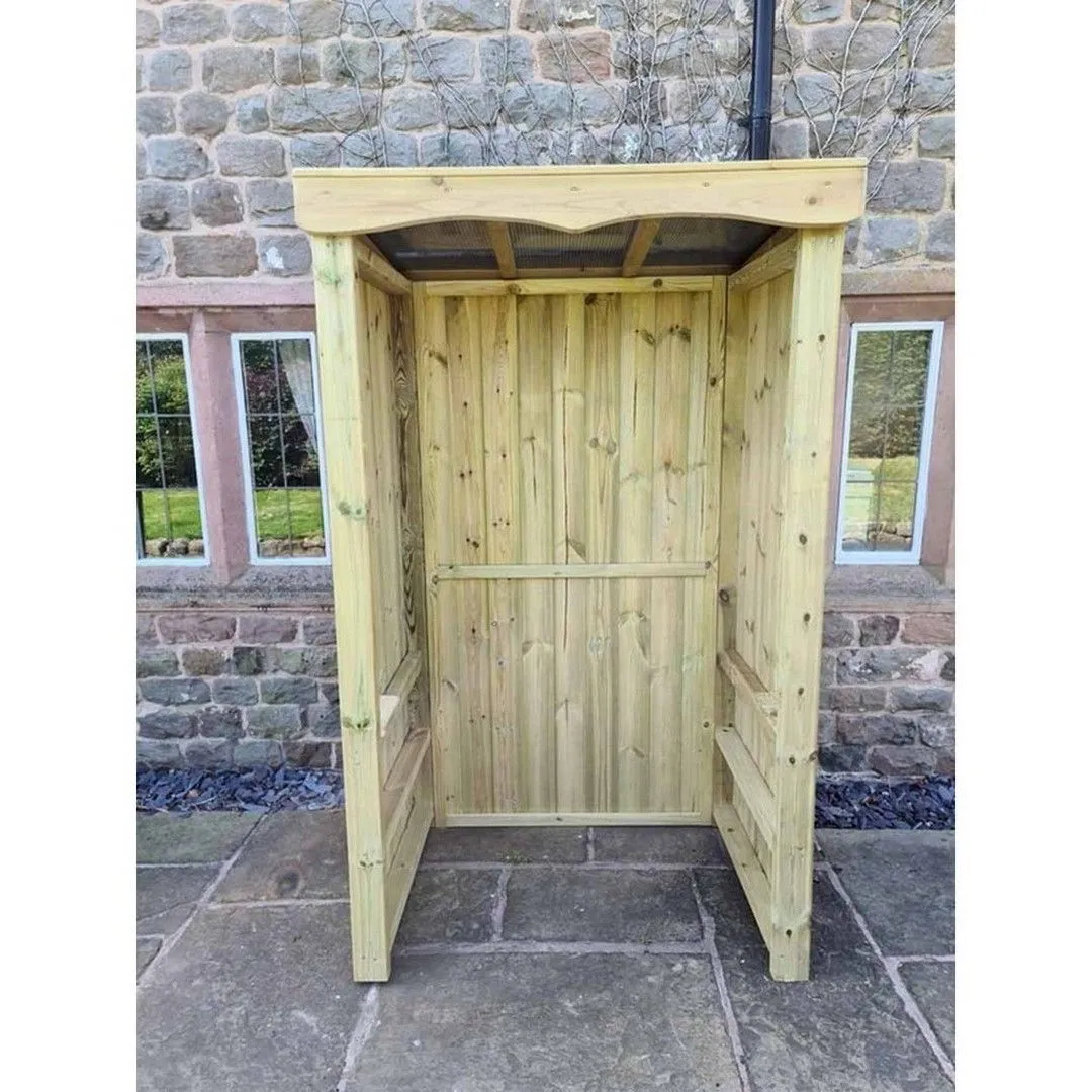 Churnet Valley Garden Furniture Ltd Small Poly Smoking Shelter - Timber - Minimal Assembly Required in Brown
