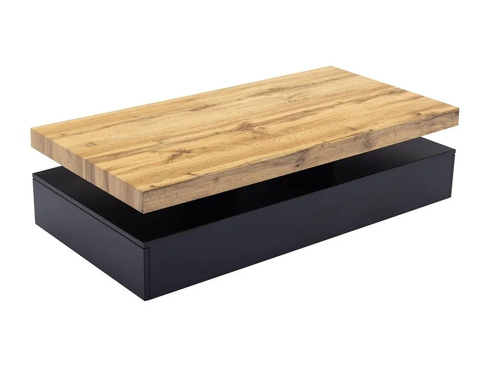 Vente-unique 2 - Drawer MDF Coffee Table - Black & Natural Light - FELIX 4