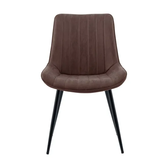 Set of 2 Zion Dining Chairs, Faux Suede 2