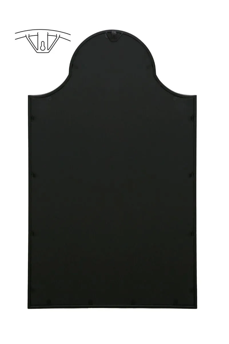 MirrorOutlet Black Metal Framed Arched Garden Wall Mirror 41" X 24" (104CM X 62CM) 4