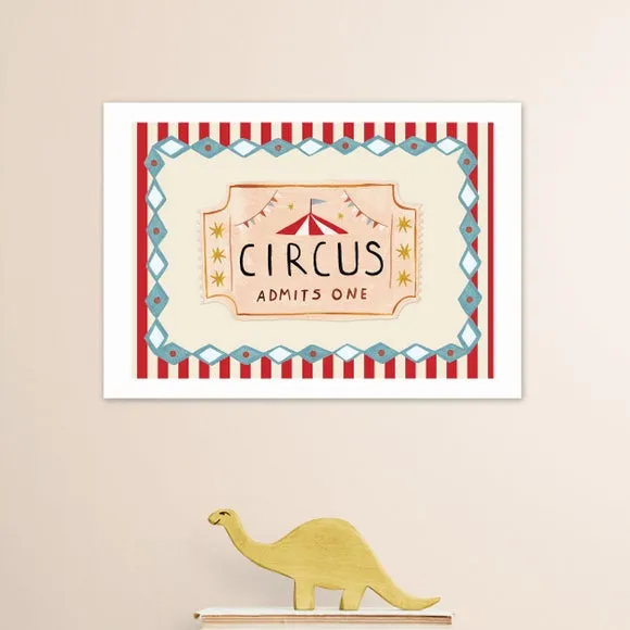 East End Prints Circus Ticket Print 1