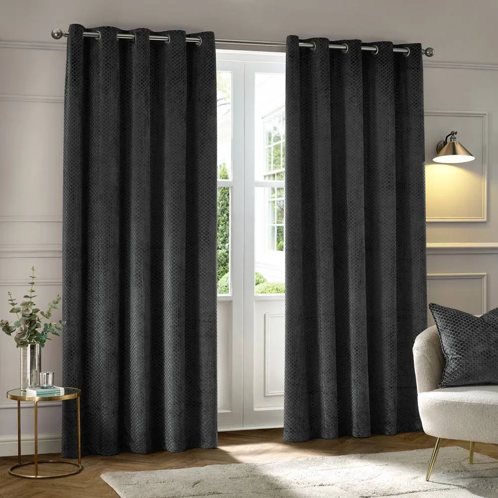Paoletti Neptune Velvet Cushion in Charcoal 5