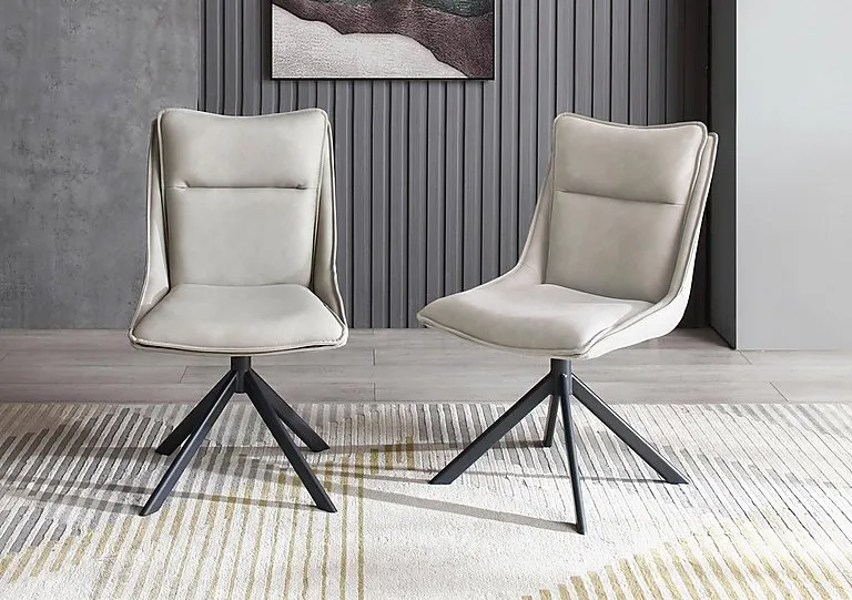 Catalina Set of 4 Swivel Dining Chairs - Taupe