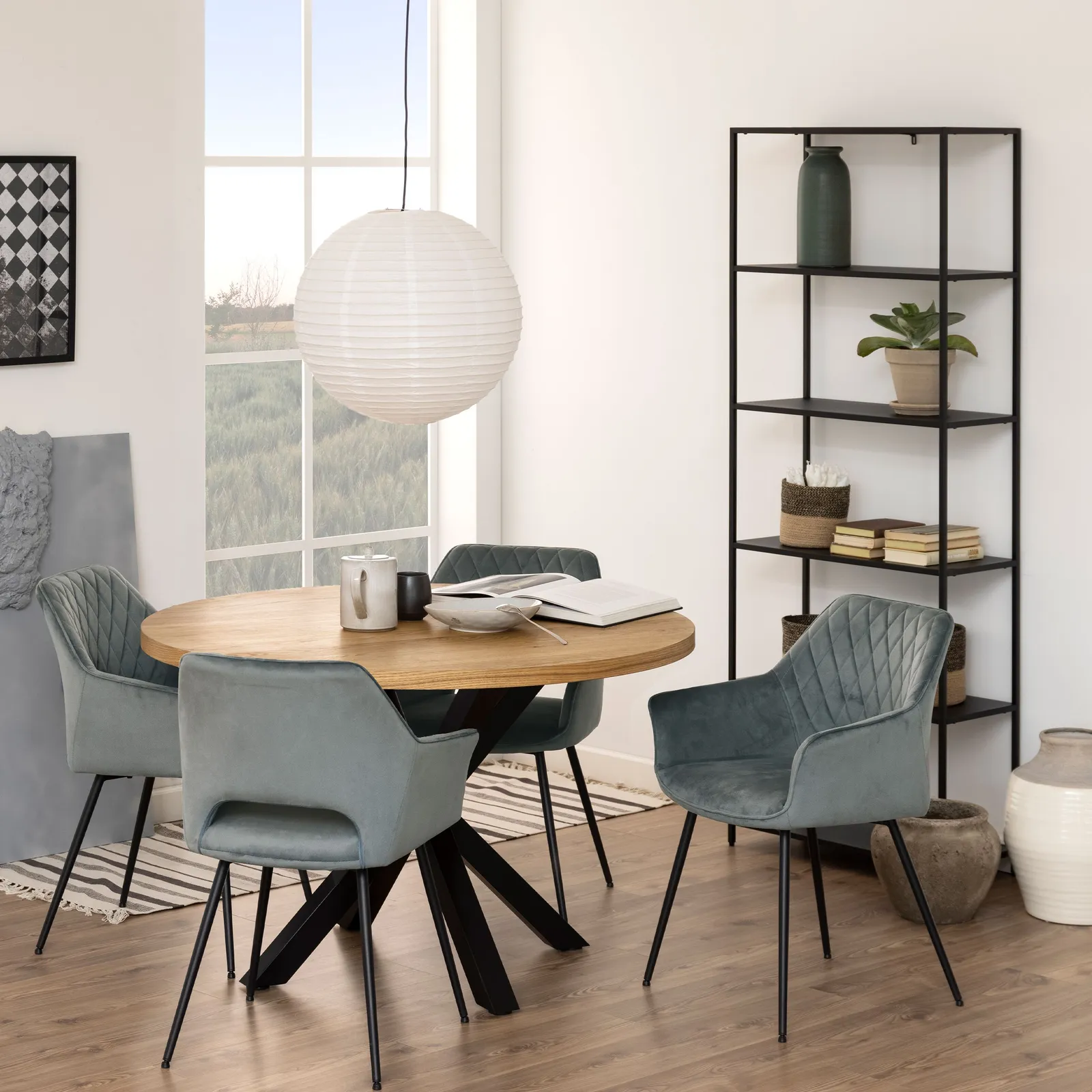 Furniture To Go Newcastle Tall Bookcase with 5 Shelves in Matt Black 4