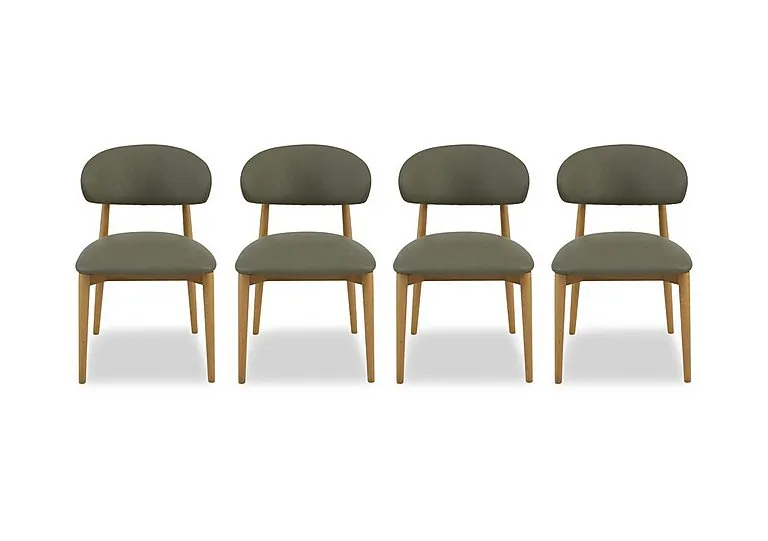 Riga Set of 4 Wooden Dining Chairs - Green