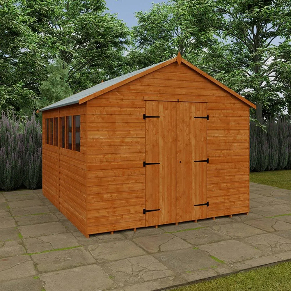 Buttercup Farm 12 x 10 Feet Xl Workshop 12mm Shed - L355 x W295 x H268.5 cm in Burnt Orange 6