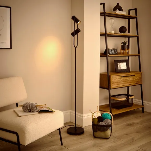 Kit Industrial 2 Light Adjustable Floor Lamp 2