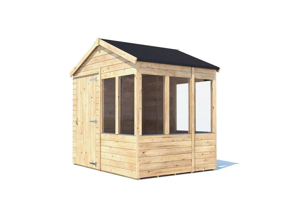 Dunster House Wooden Potting Shed Apex Roof W8' x D6' (W2.4m x D1.8m) Overlord Modular in Brown